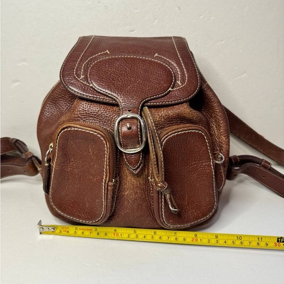 BURBERRY Vintage Brown Leather Small Backpack - Picture 2 of 16